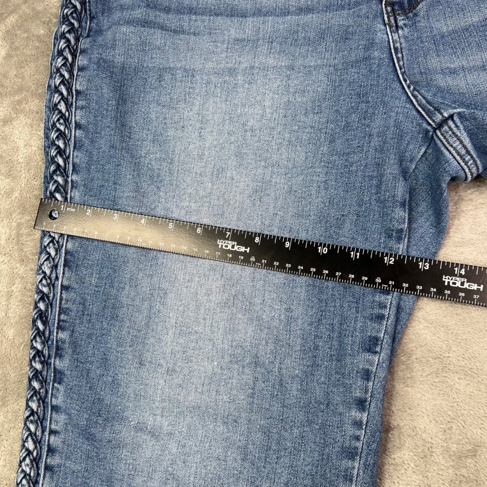 Judy Blue Wide Leg Jeans Womens 22W Blue Braided Side Stretch Cropped Denim - Picture 8 of 14